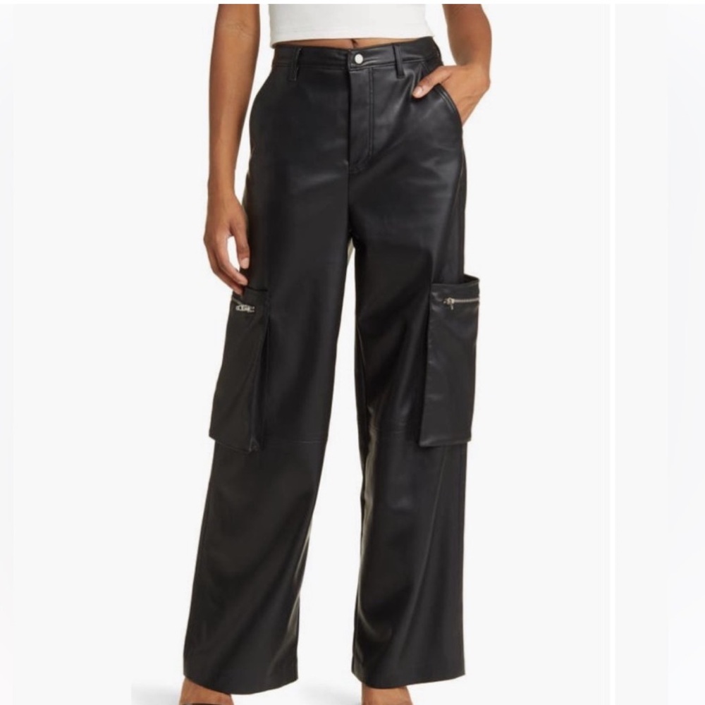 Blank NYC Franklin Faux Leather Cargo Pants 31